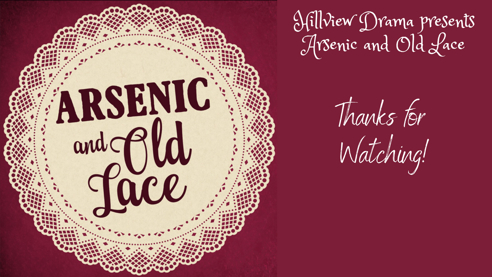 Hillview's Arsenic and Old Lace